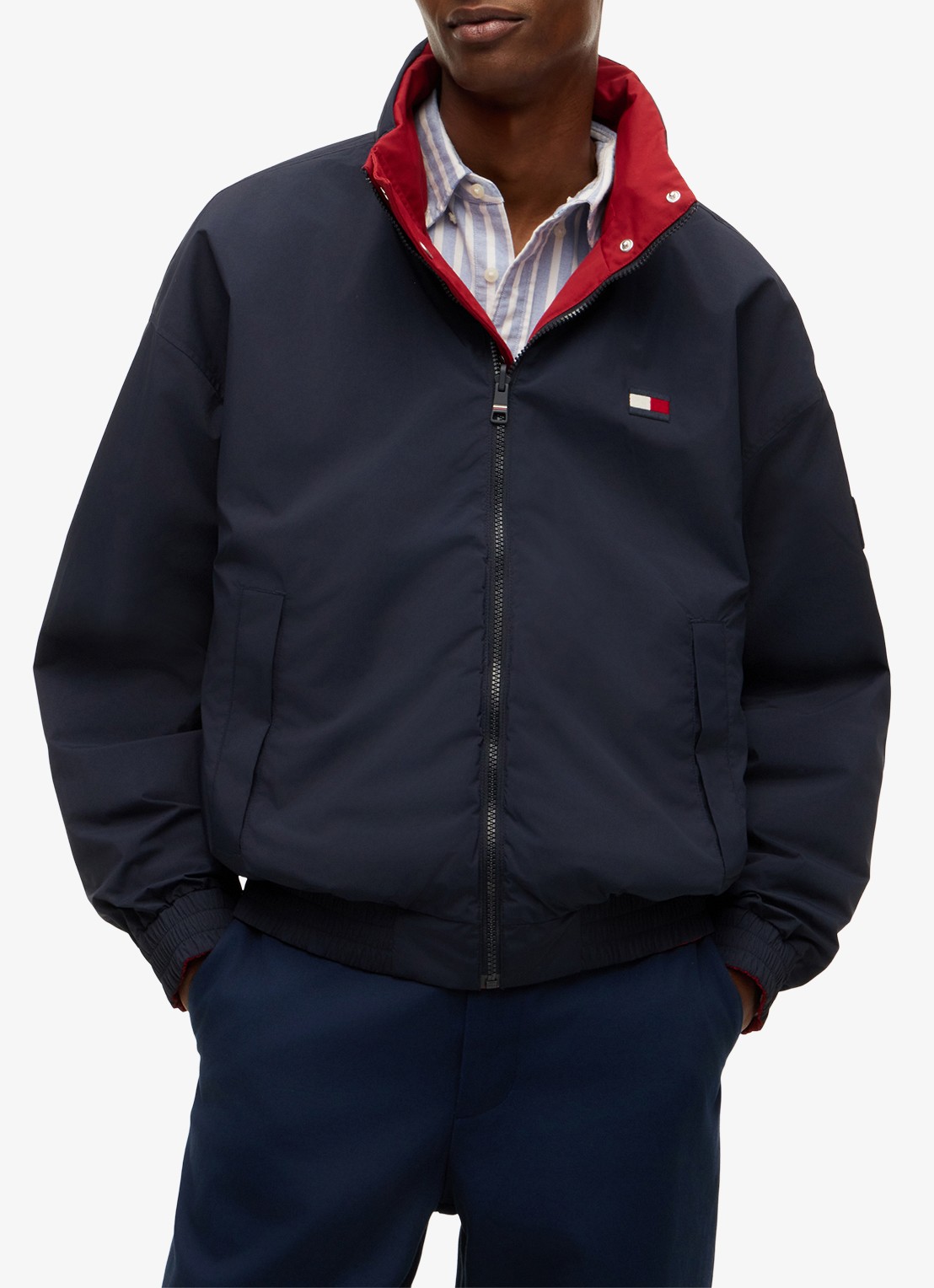 Tommy Hilfiger Reversible regenjack met logo - detail 6 rood