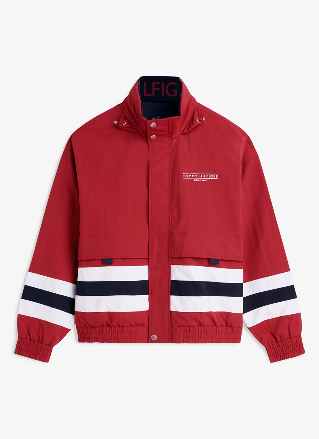 Tommy Hilfiger Reversible regenjack met logo - voorkant rood