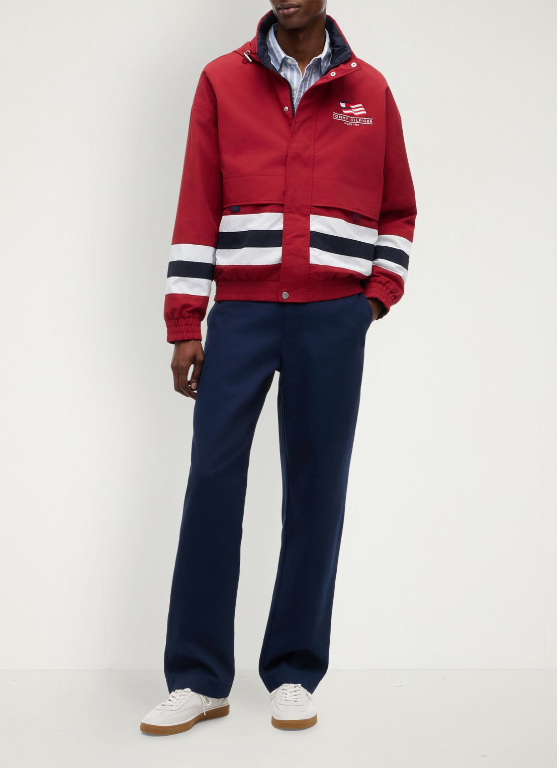Tommy Hilfiger Reversible regenjack met logo - voorkant 2 rood