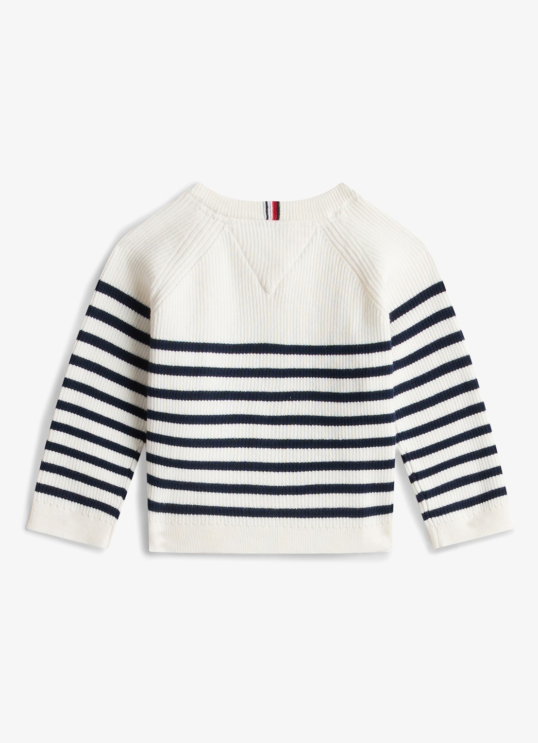 Tommy Hilfiger Ribgebreid vest met streepprint - detail 2 ivoor