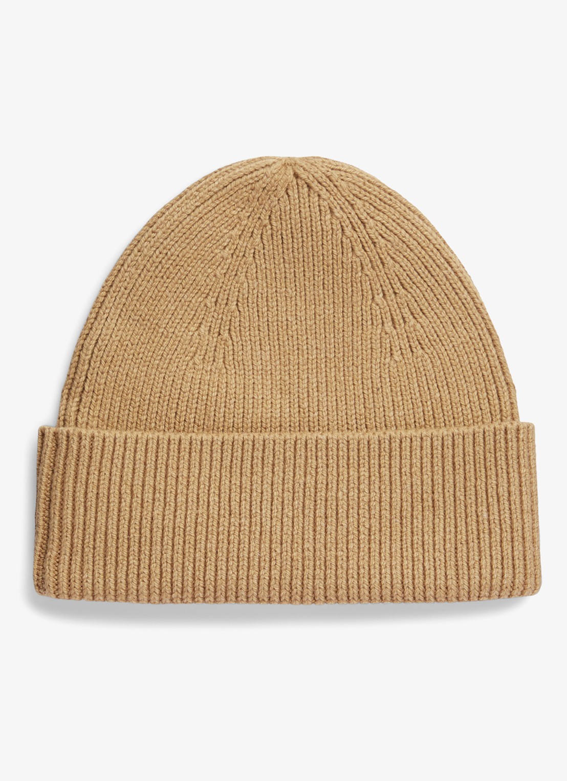 Tommy Hilfiger Ribgebreide muts in wolblend - achterkant 3 khaki