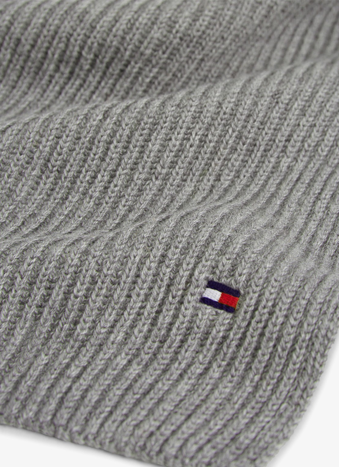 Tommy Hilfiger Ribgebreide sjaal in kasjmierblend 185 x25 cm - detail 2 medium grey heather-p7d