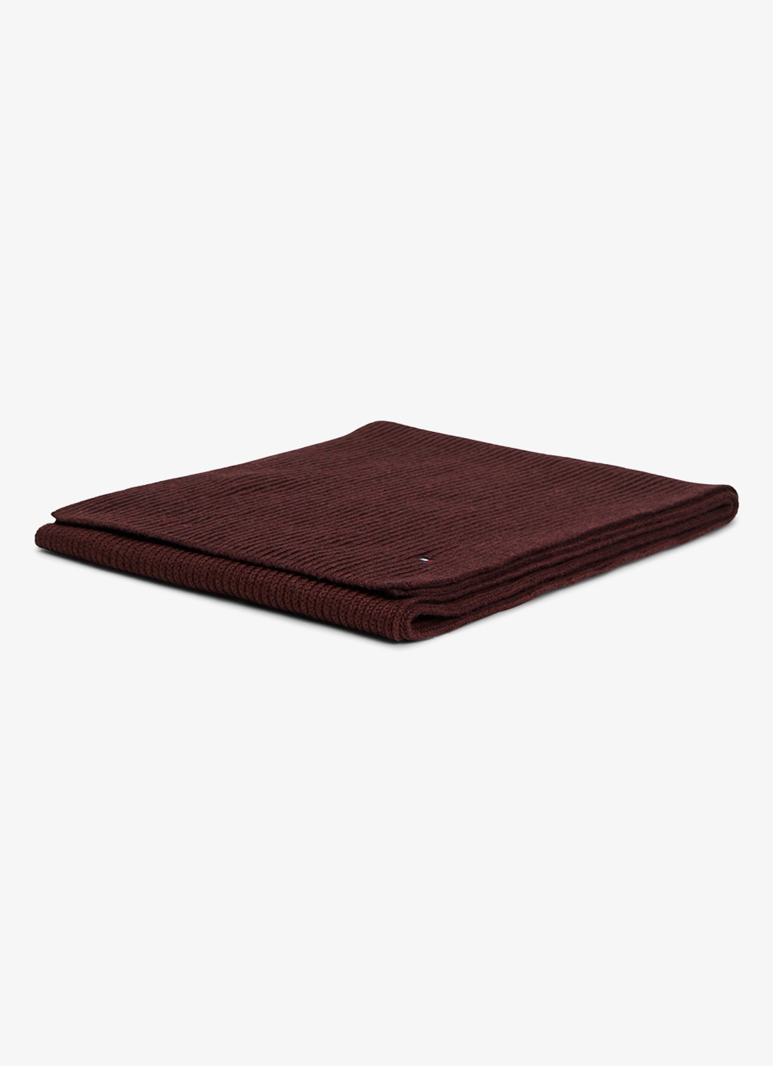 Tommy Hilfiger Ribgebreide sjaal in kasjmierblend 185 x25 cm - detail 2 red wine melange-xiu