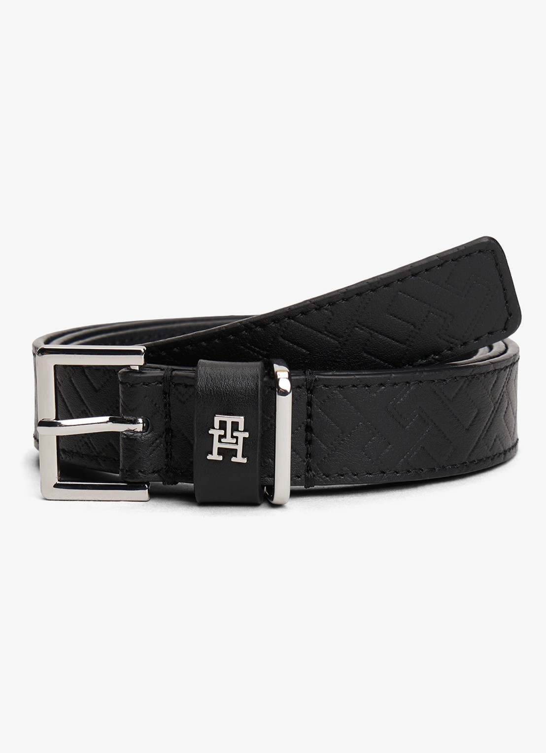 Tommy Hilfiger Riem met logo - voorkant 4 zwart