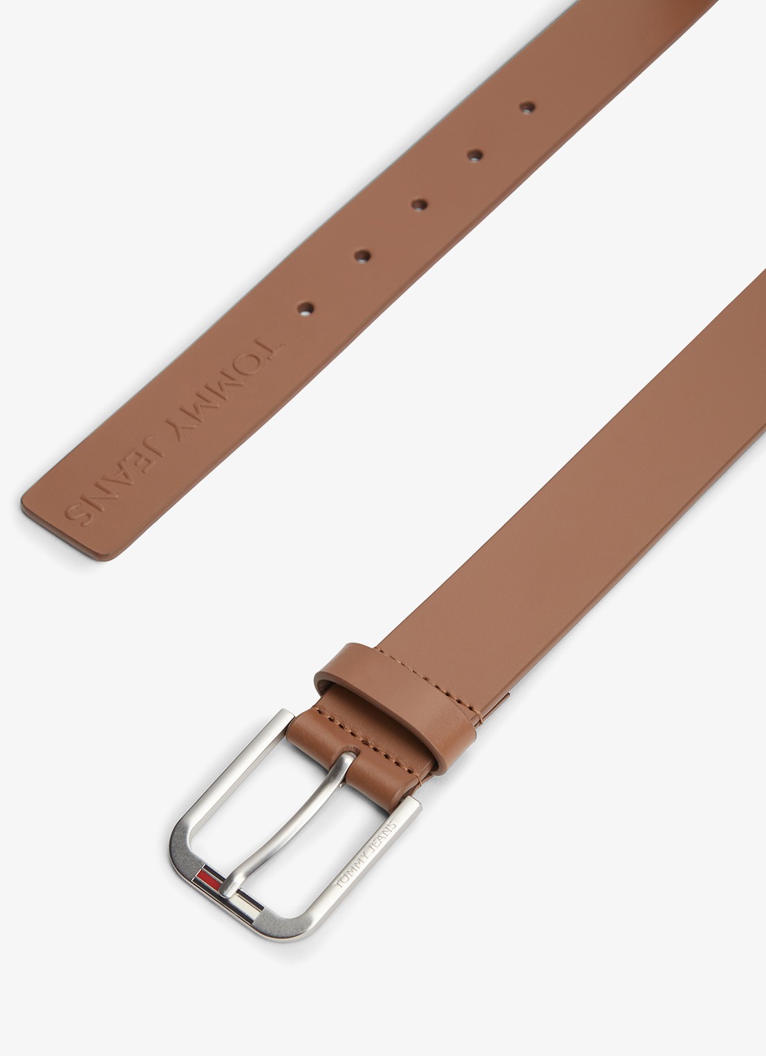 Tommy Hilfiger Riem met logo - detail cognac