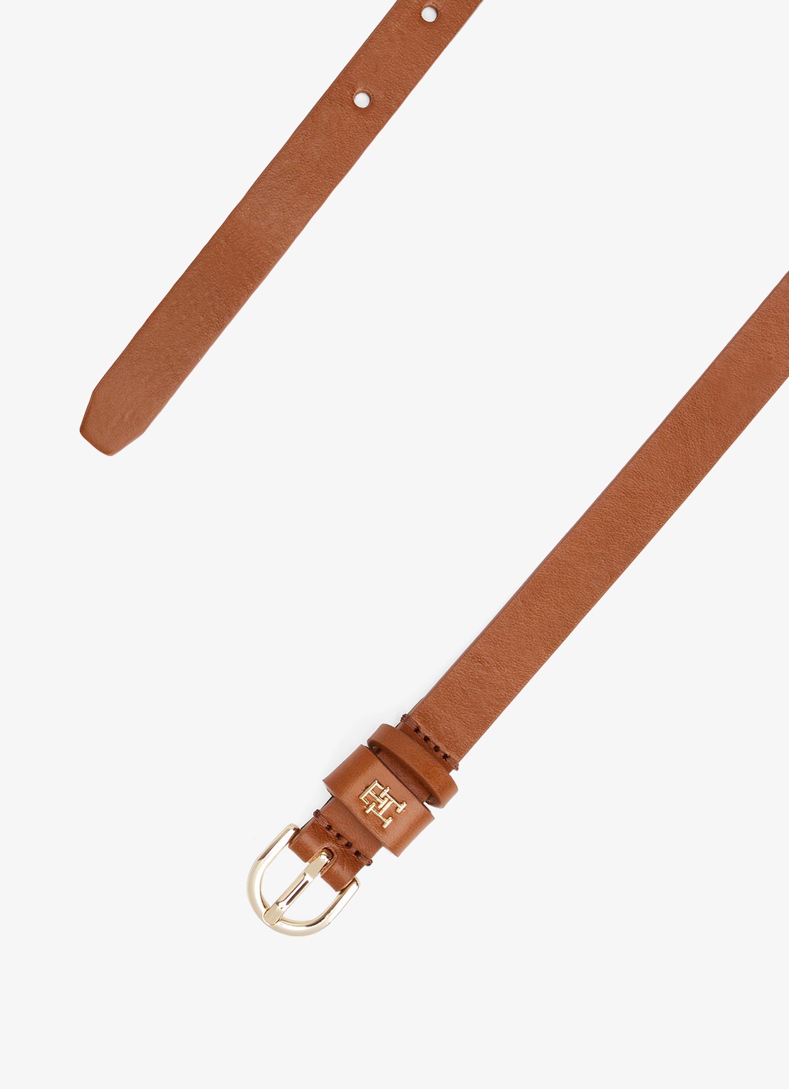 Tommy Hilfiger Riem van leer met logo - detail 2 cognac