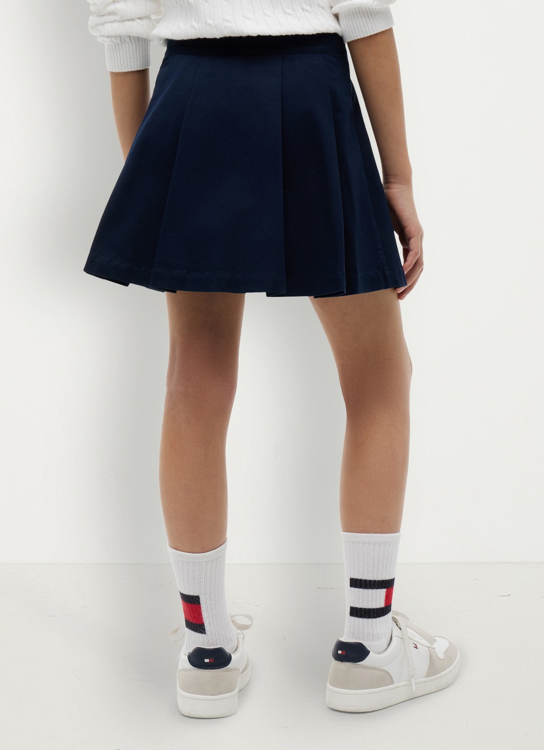 Tommy Hilfiger Rok met logoborduring - achterkant donkerblauw