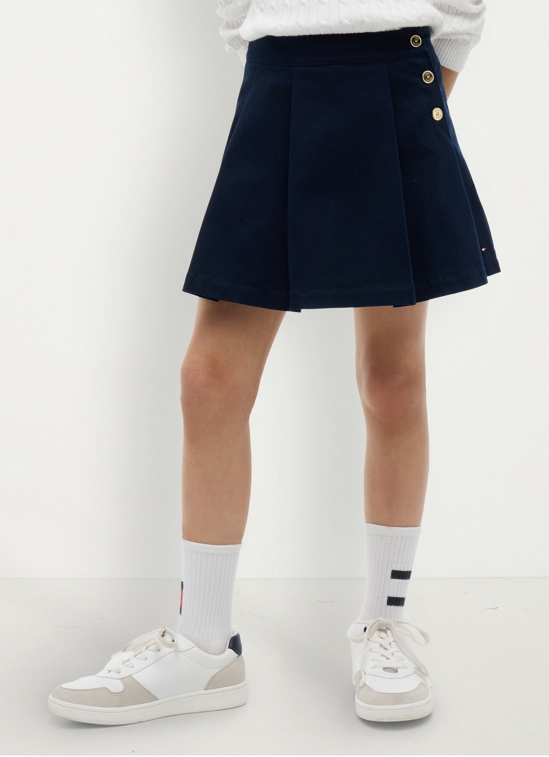 Tommy Hilfiger Rok met logoborduring - detail 4 donkerblauw