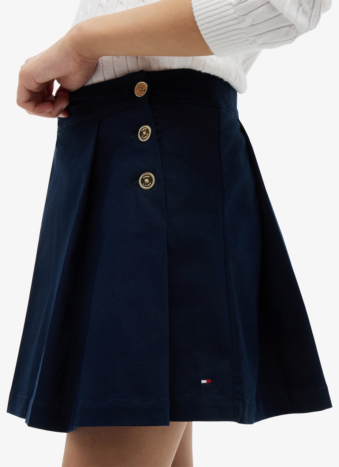 Tommy Hilfiger Rok met logoborduring - detail 5 donkerblauw