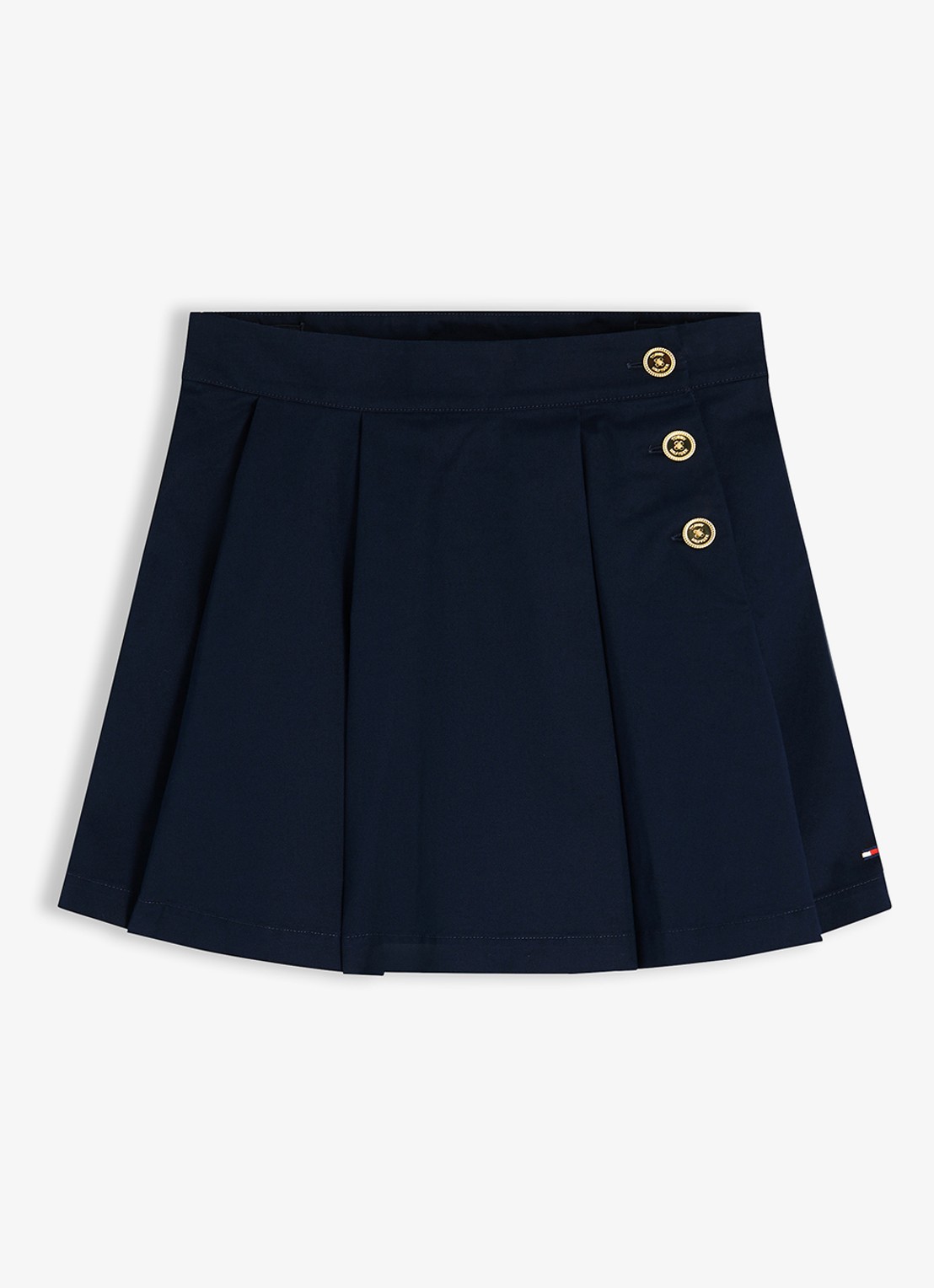 Tommy Hilfiger Rok met logoborduring - voorkant 2 donkerblauw