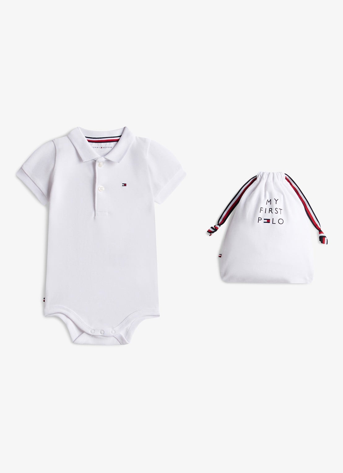 Tommy Hilfiger Romper in cadeauset van katoen - voorkant wit