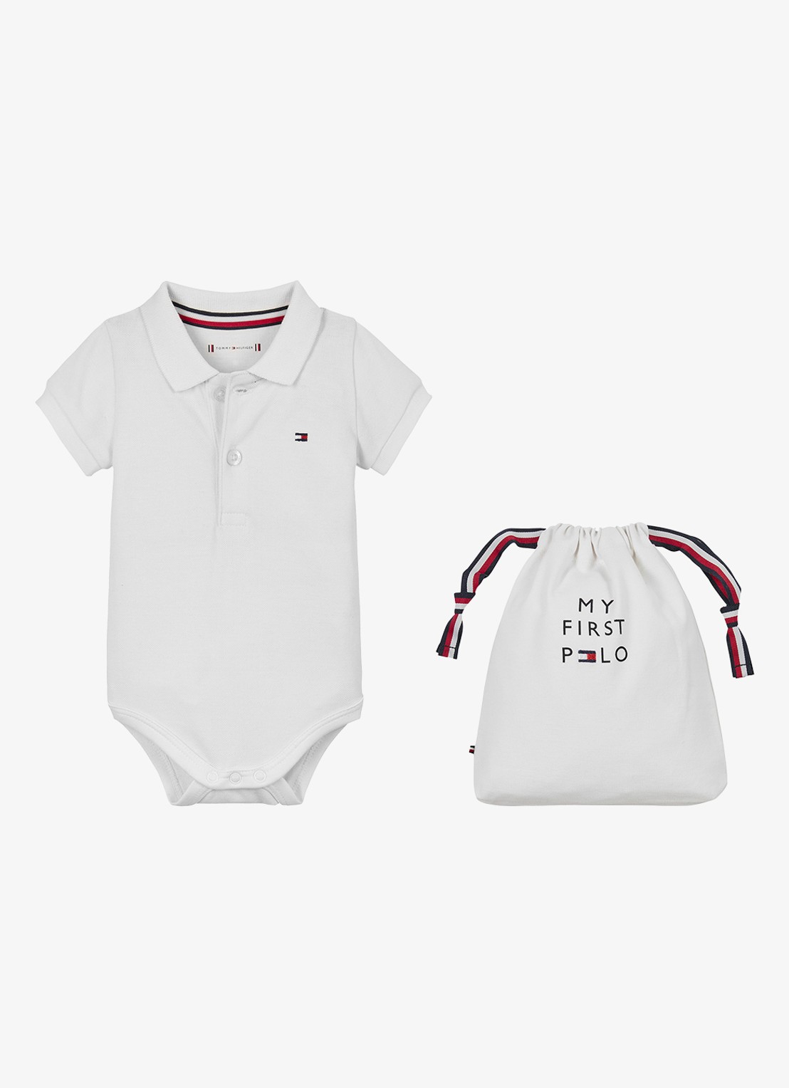Tommy Hilfiger Romper met logo - voorkant 2 wit