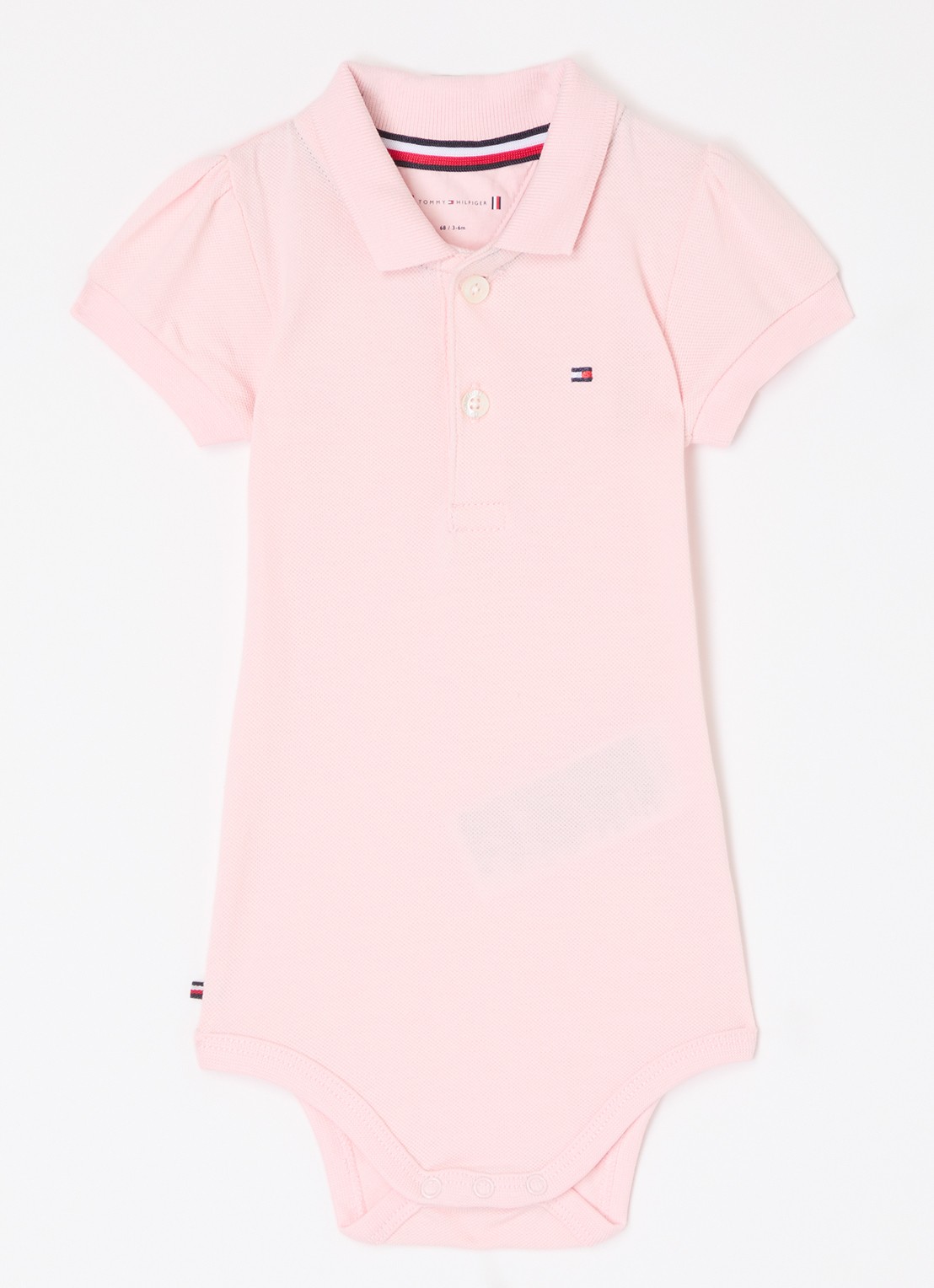 Tommy Hilfiger Romper met logo - voorkant lichtroze