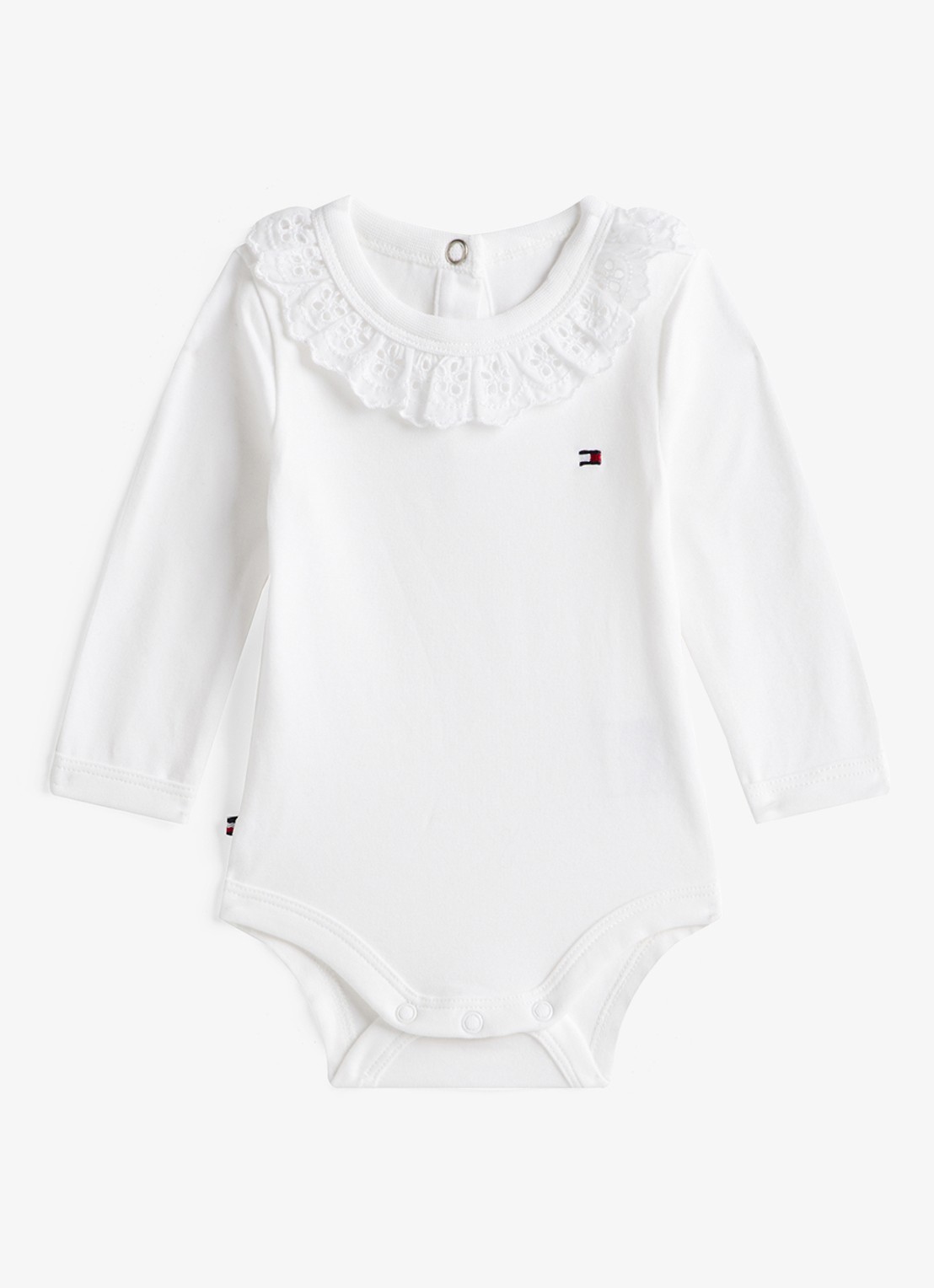 Tommy Hilfiger Romper met ruches - voorkant wit