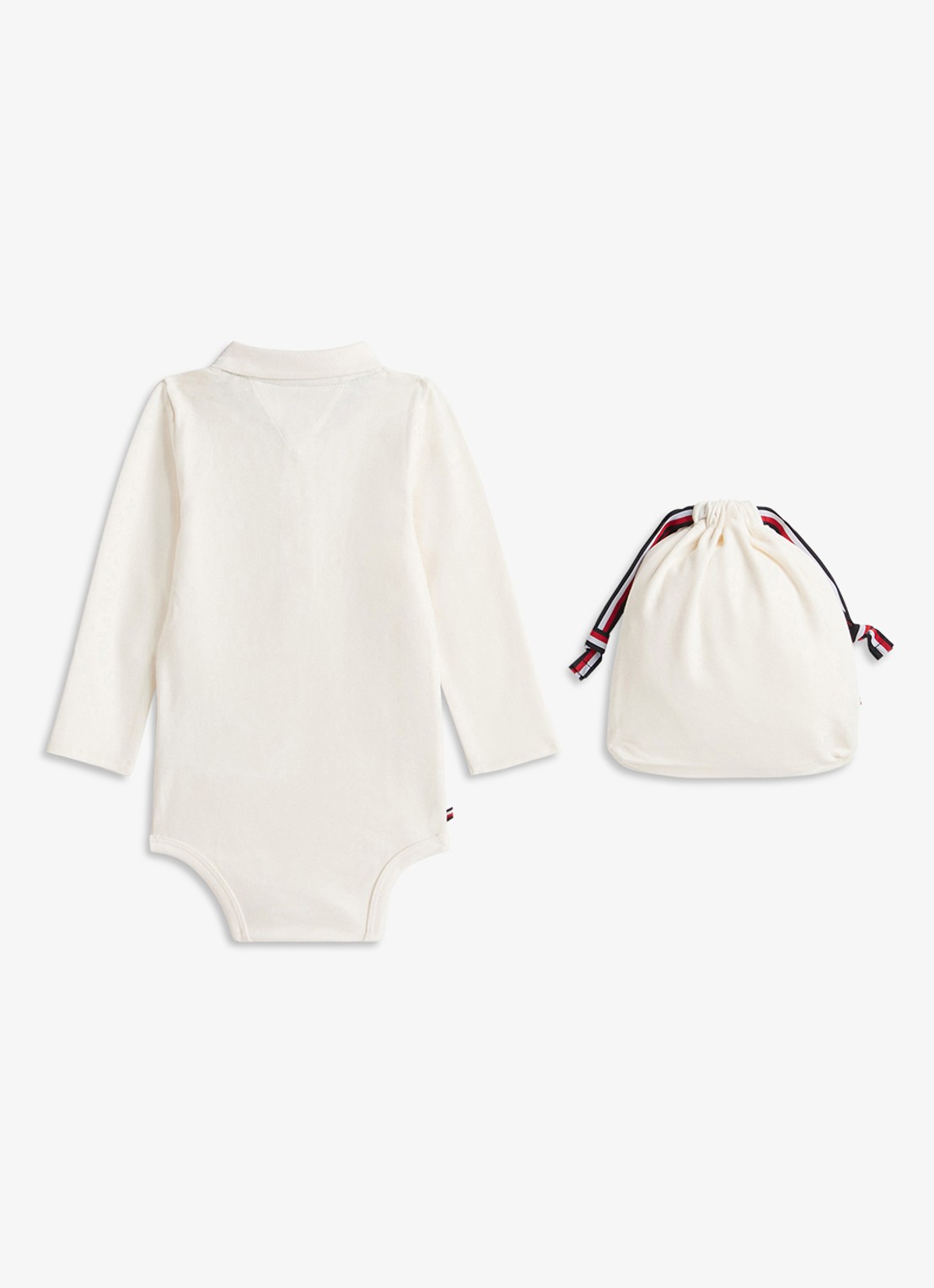 Tommy Hilfiger Romper van katoen met polokraag  - achterkant 5 creme