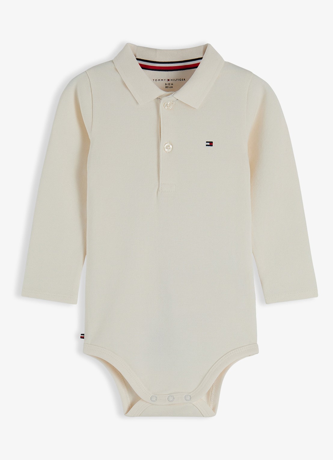 Tommy Hilfiger Romper van katoen met polokraag  - detail 2 creme