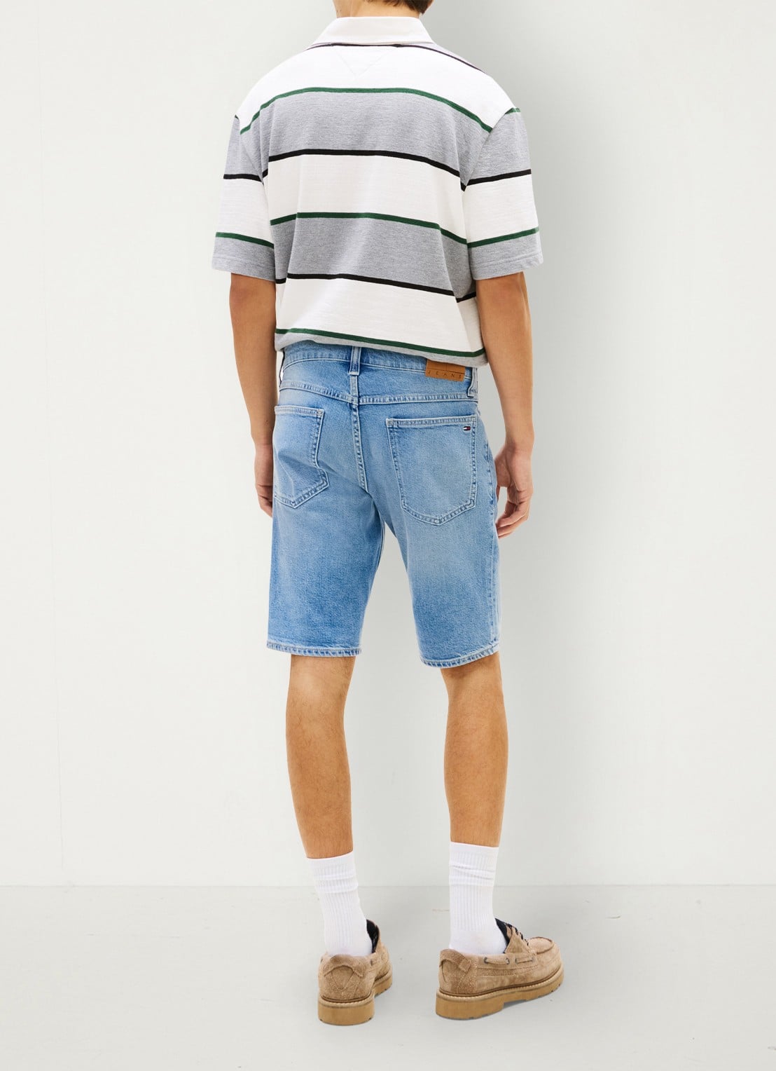 Tommy Hilfiger Ronnie slim fit korte broek van denim - achterkant 5 indigo