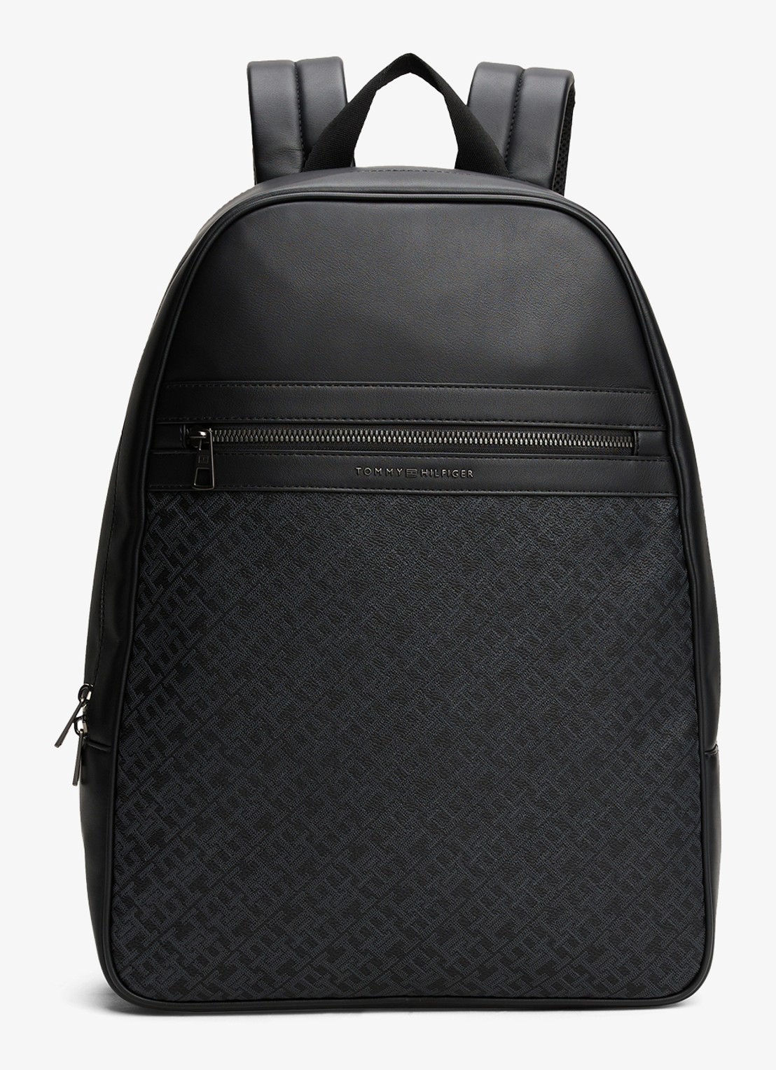 Tommy Hilfiger Rugzak van imitatieleer met print - voorkant 4 zwart