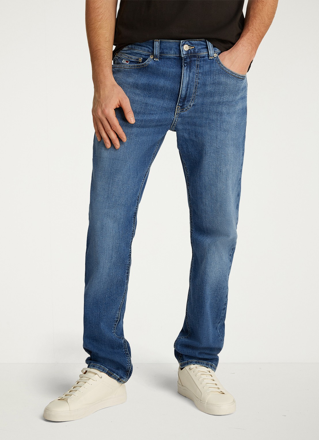 Tommy Hilfiger Ryan slim fit jeans met medium wassing - detail 6 indigo
