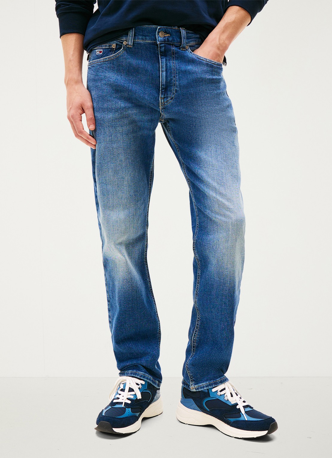 Tommy Hilfiger Ryan slim fit jeans met medium wassing - detail 8 indigo