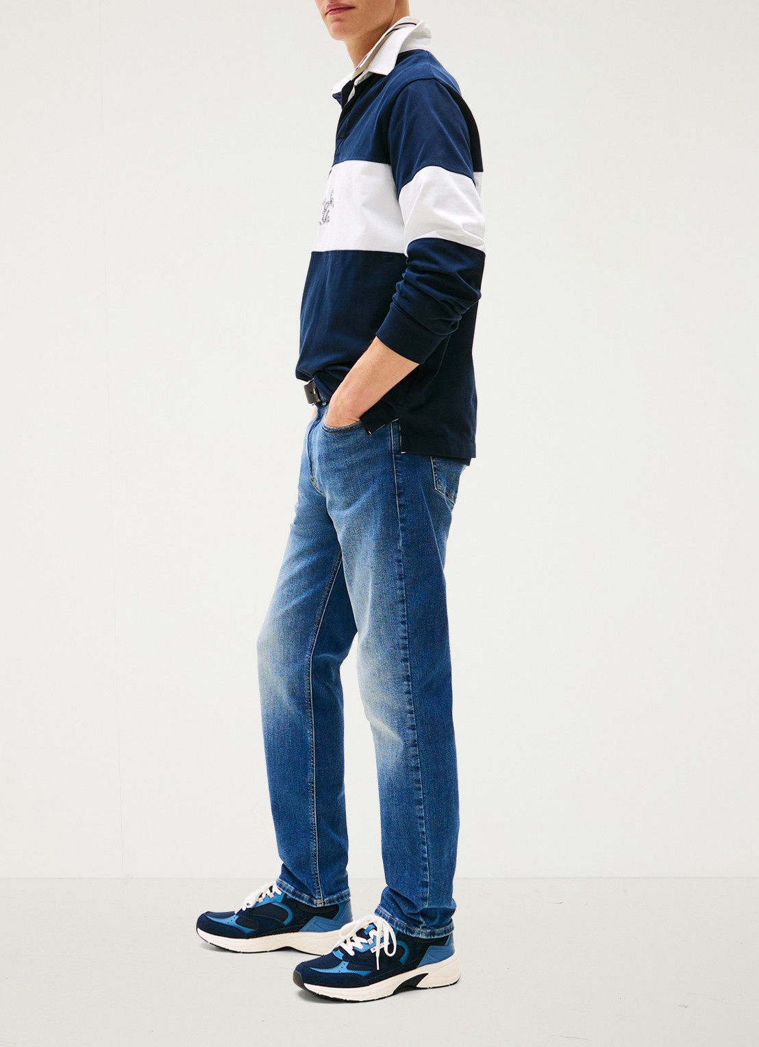 Tommy Hilfiger Ryan slim fit jeans met medium wassing - detail 9 indigo