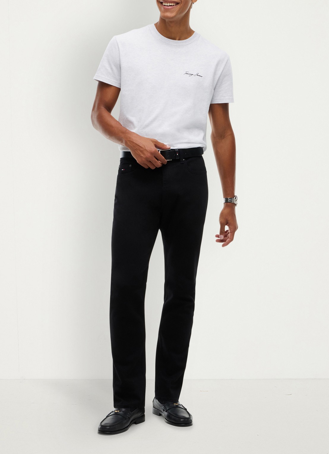 Tommy Hilfiger Ryan slim-straight fit jeans met gekleurde wassing - voorkant 3 zwart