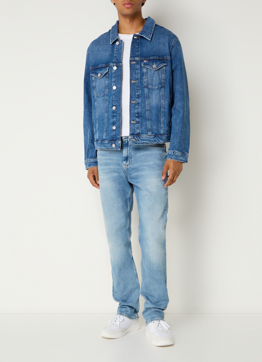 Tommy Hilfiger Ryan straight leg jeans met lichte wassing - voorkant 5 indigo