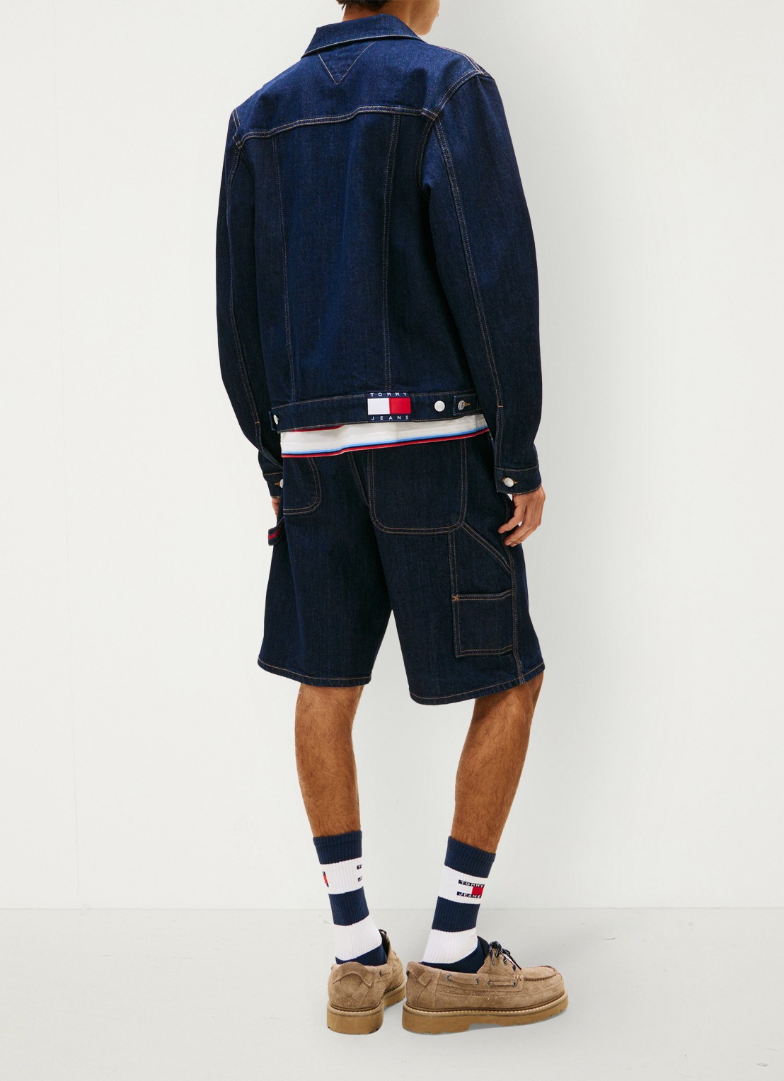 Tommy Hilfiger Ryan Trucker spijkerjas met steekzakken - achterkant donkerblauw