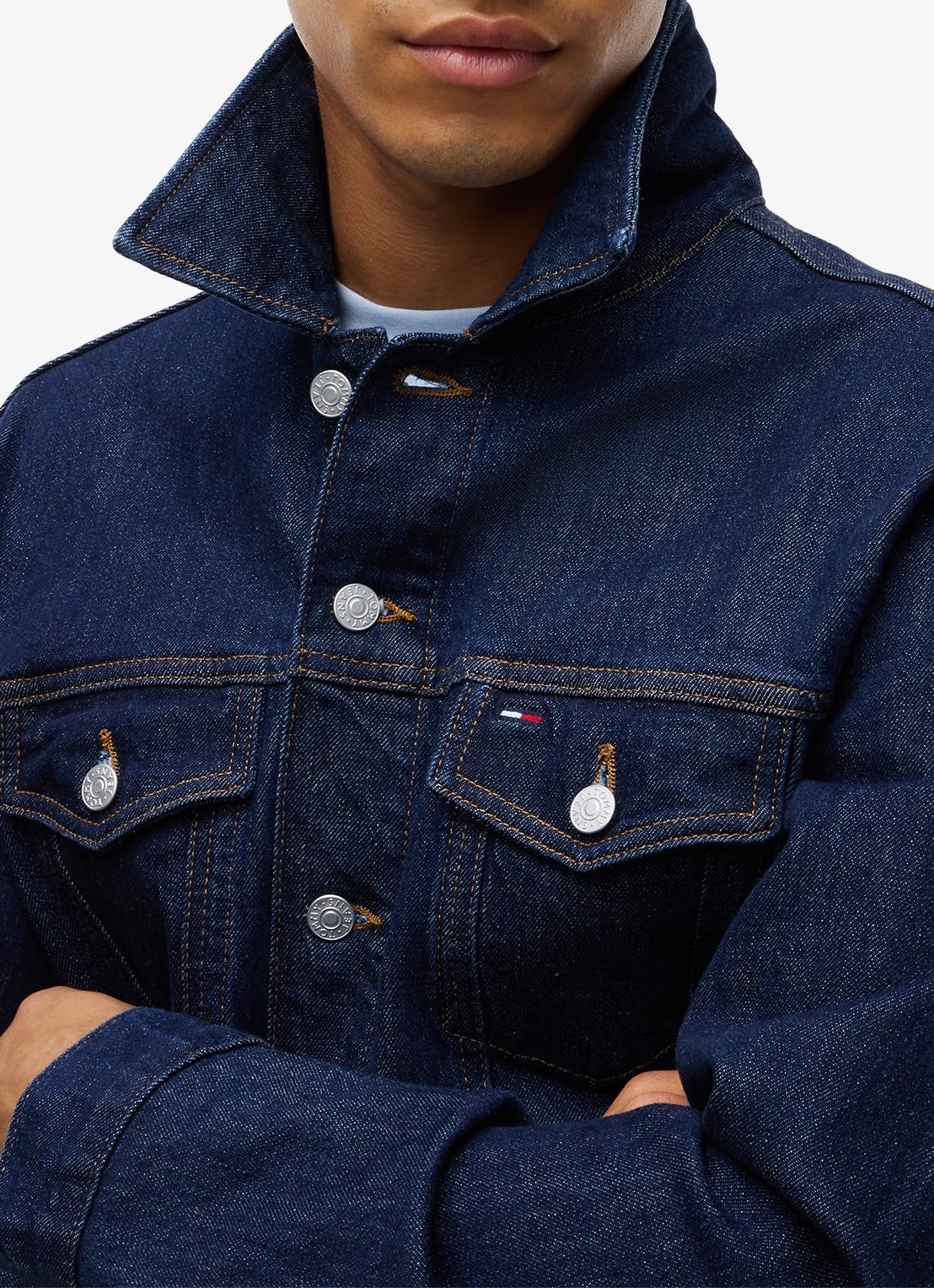 Tommy Hilfiger Ryan Trucker spijkerjas met steekzakken - detail 5 donkerblauw