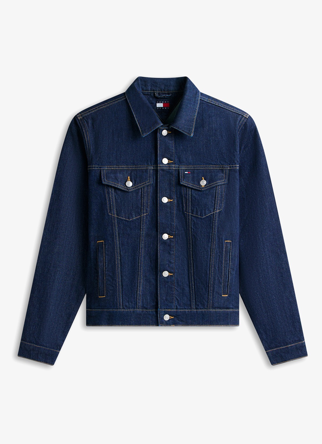 Tommy Hilfiger Ryan Trucker spijkerjas met steekzakken - voorkant 2 donkerblauw