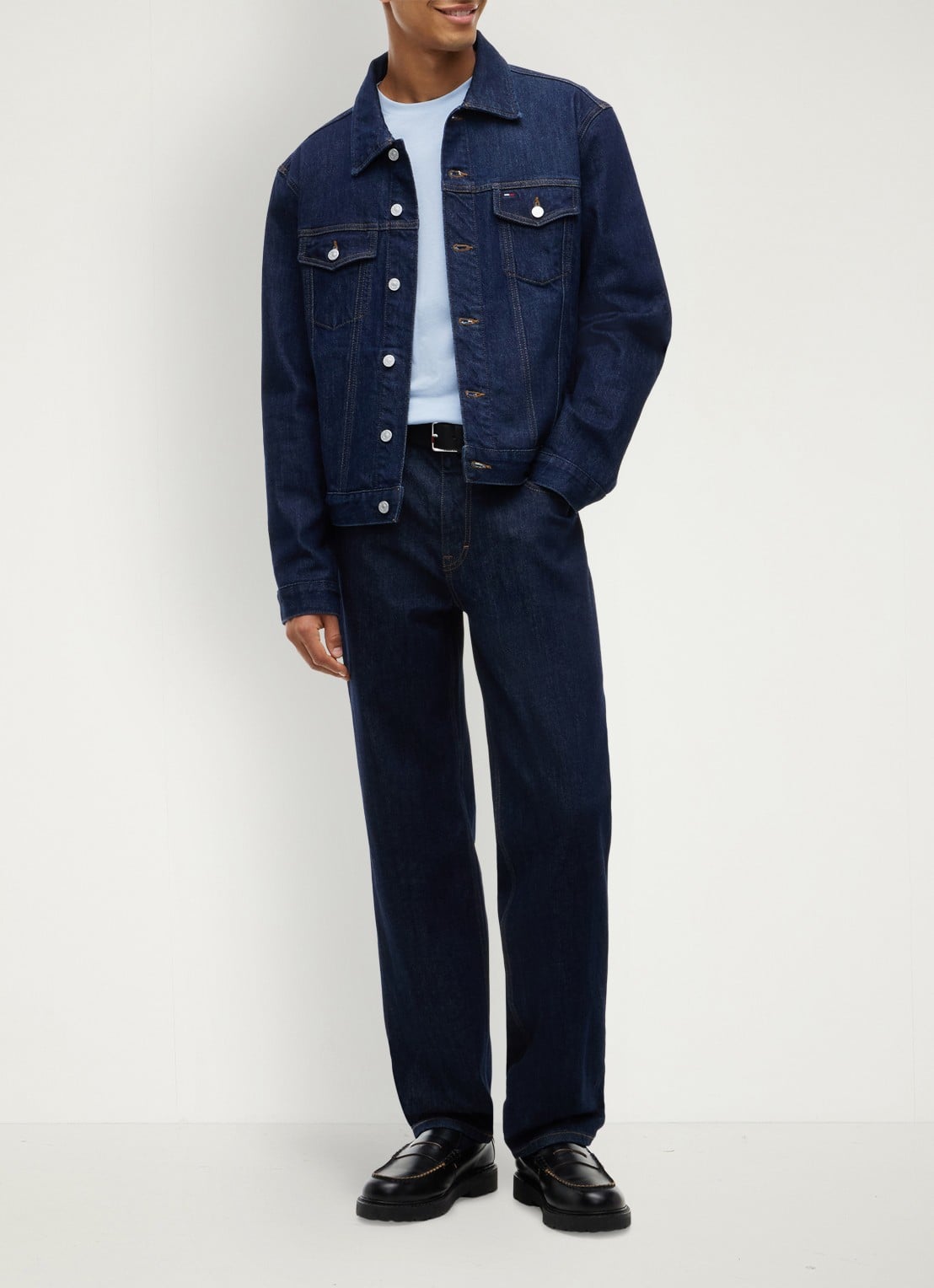 Tommy Hilfiger Ryan Trucker spijkerjas met steekzakken - voorkant 2 donkerblauw