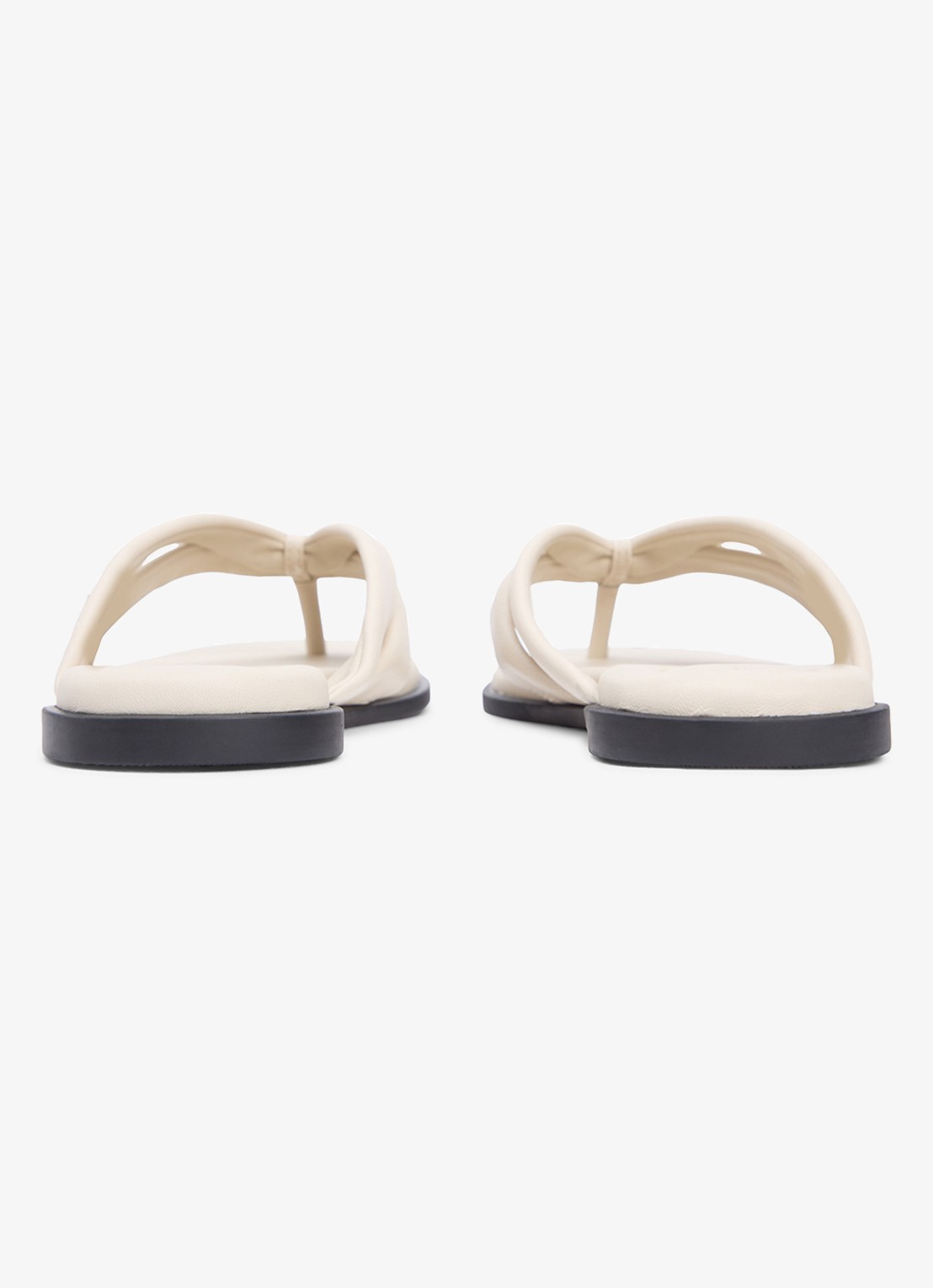 Tommy Hilfiger Sandalen van leer - achterkant gebroken wit