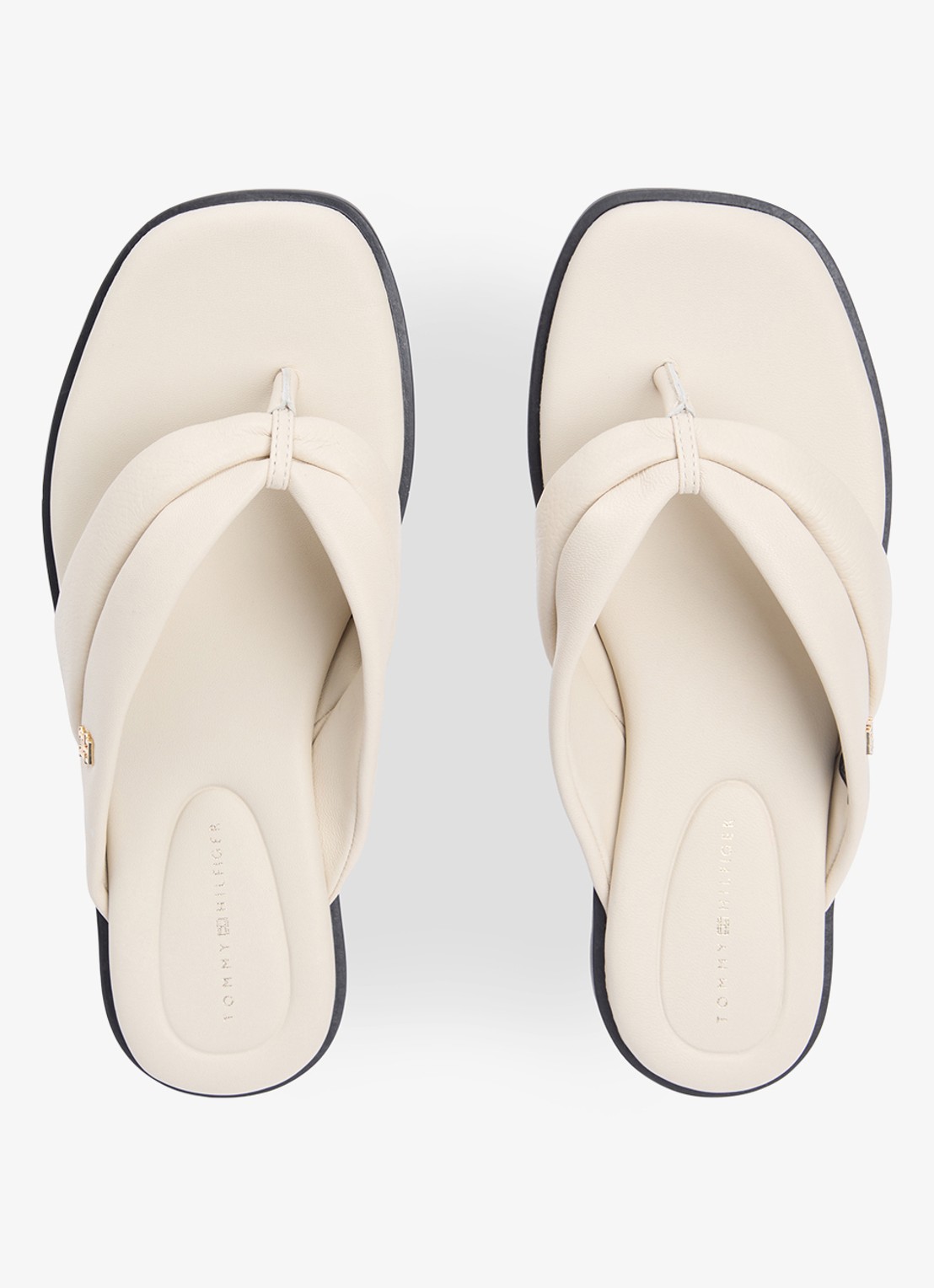 Tommy Hilfiger Sandalen van leer - detail 5 gebroken wit