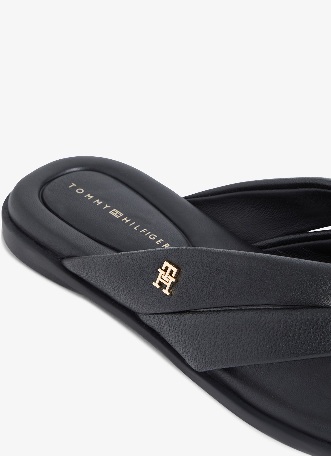 Tommy Hilfiger Sandalen van leer - detail 6 zwart