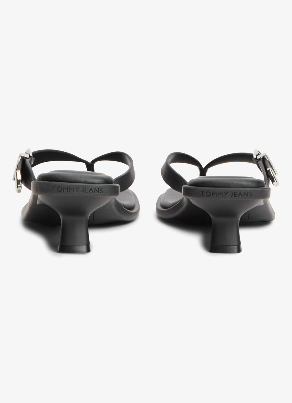 Tommy Hilfiger Sandalette van leer - achterkant zwart