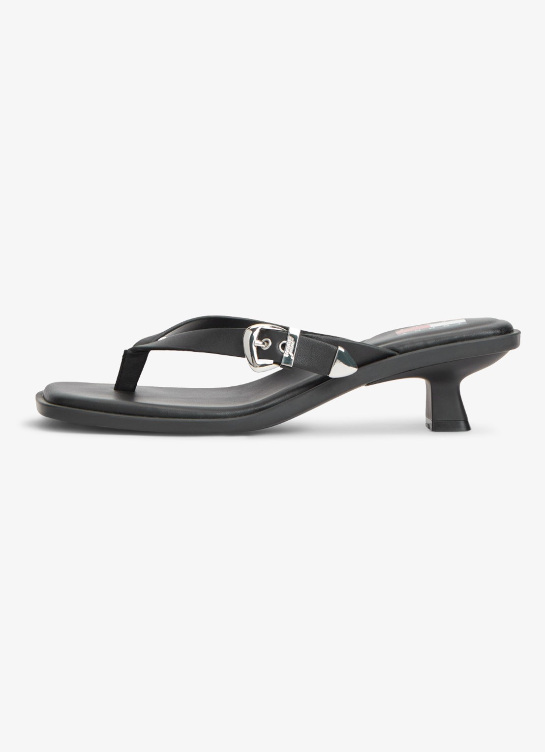 Tommy Hilfiger Sandalette van leer - detail 5 zwart