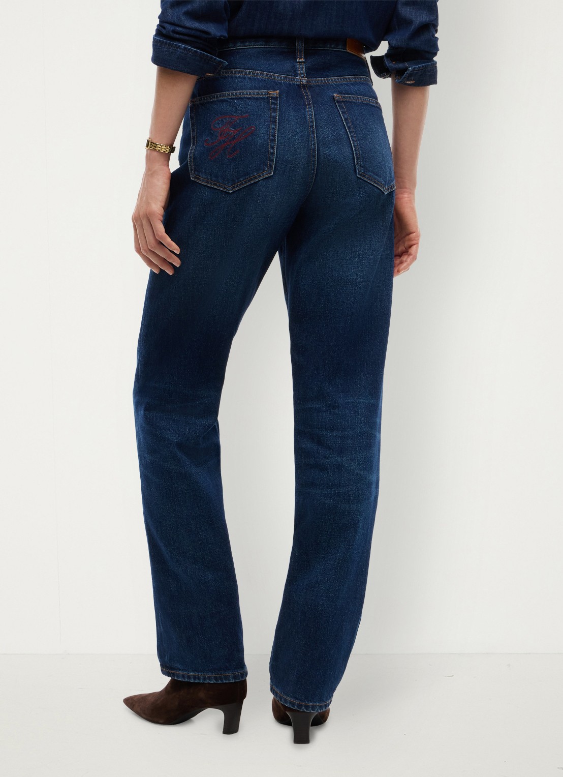 Tommy Hilfiger Sarah high waist flared jeans met steekzakken - achterkant 5 denim