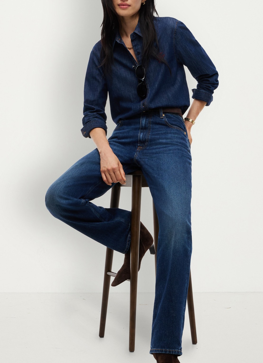Tommy Hilfiger Sarah high waist flared jeans met steekzakken - detail 3 denim