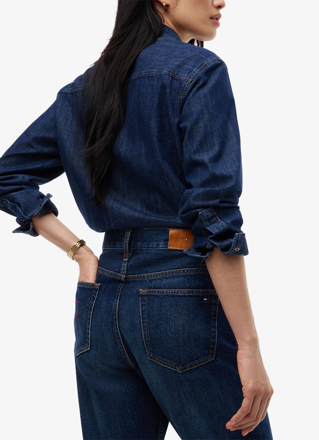 Tommy Hilfiger Sarah high waist flared jeans met steekzakken - detail 4 denim