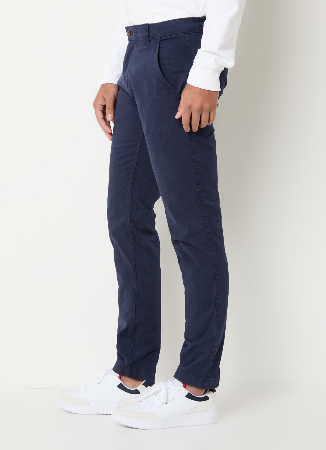 Tommy Hilfiger Scanton slim fit chino met steekzakken - detail 5 donkerblauw