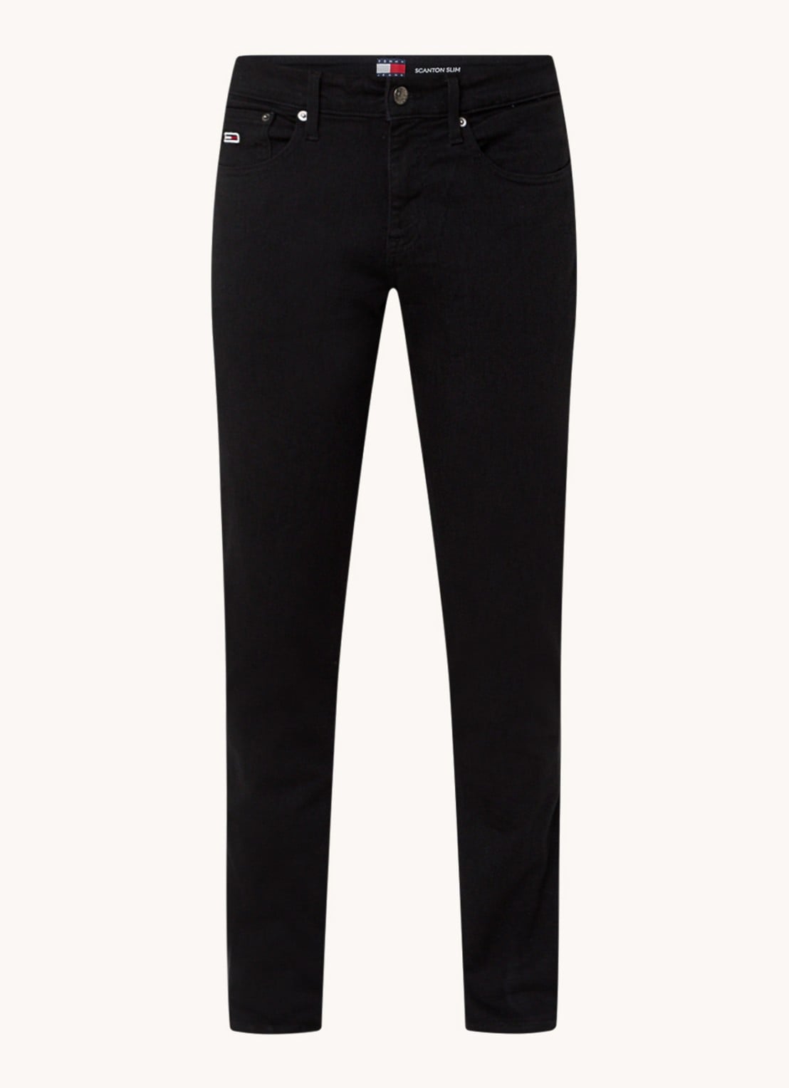 Tommy Hilfiger Scanton slim fit jeans met gekleurde wassing - voorkant zwart