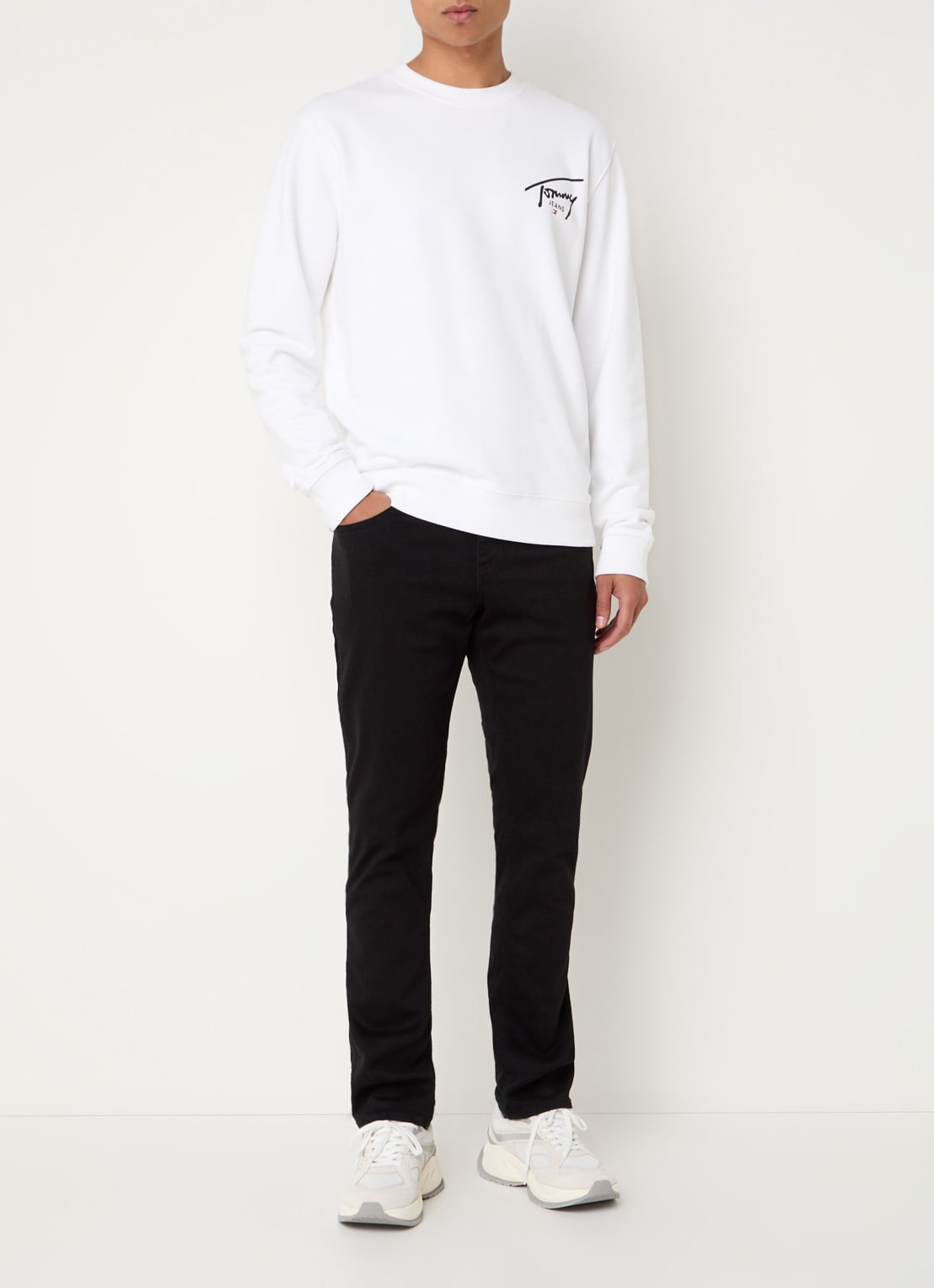 Tommy Hilfiger Scanton slim fit jeans met gekleurde wassing - voorkant 2 zwart