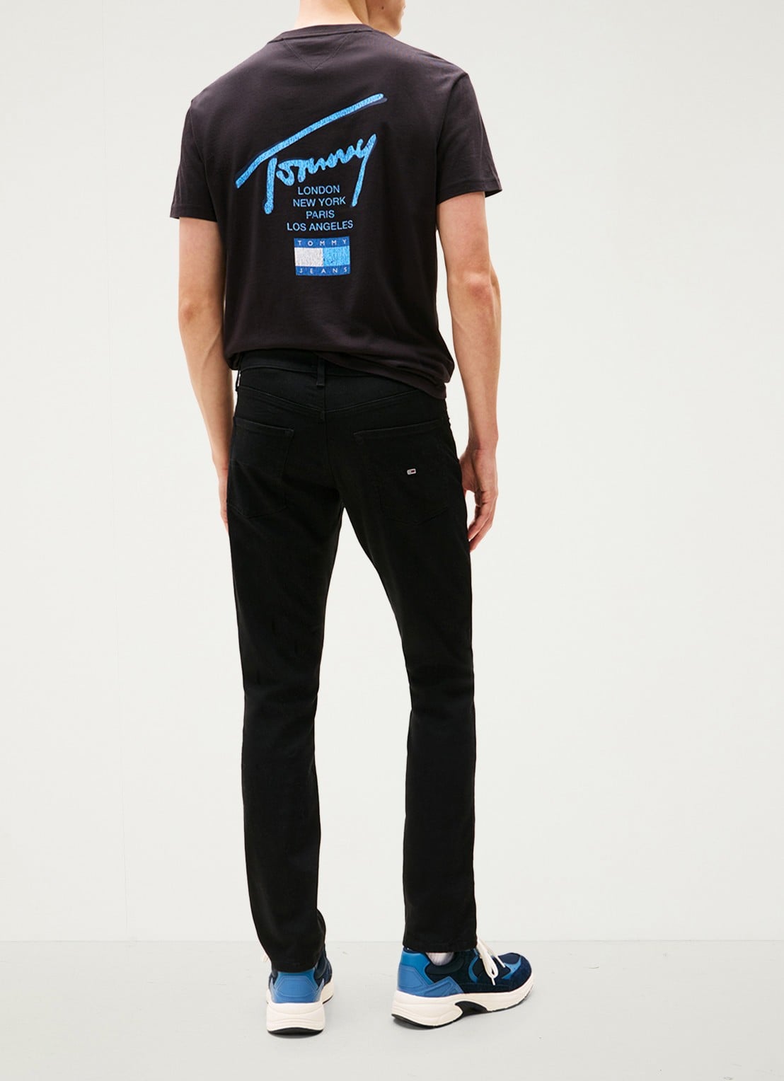 Tommy Hilfiger Scanton slim fit jeans met gekleurde wassing - achterkant 5 zwart