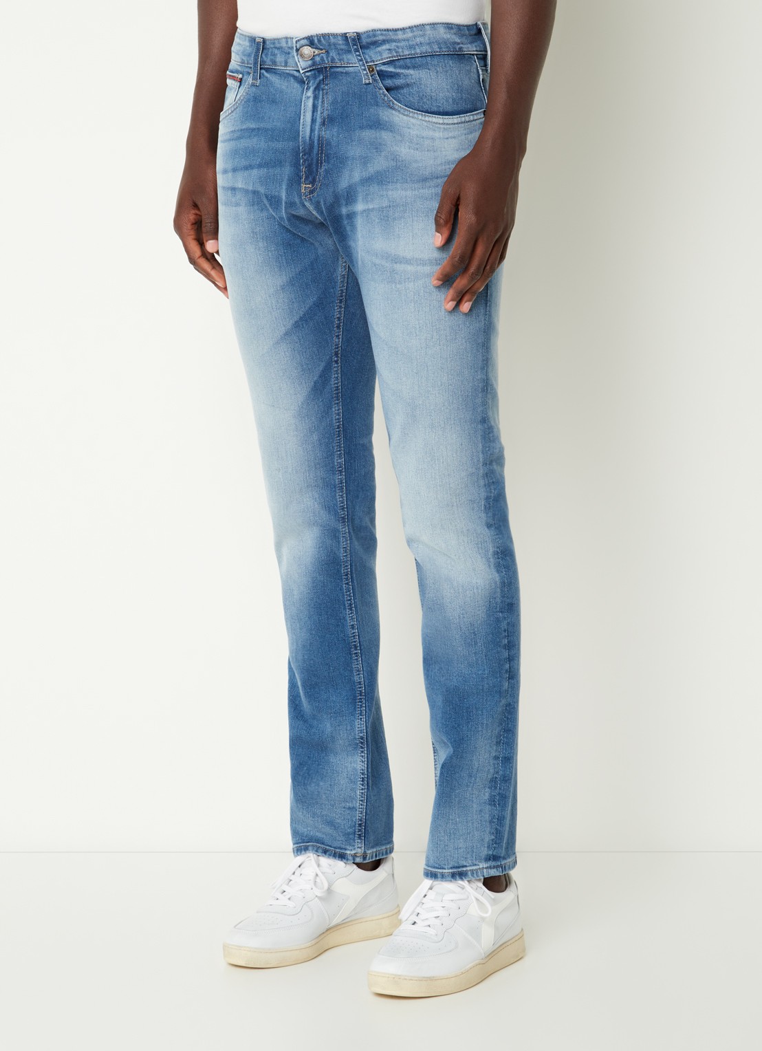 Tommy Hilfiger Scanton slim fit jeans met medium wassing - detail 4 blauw