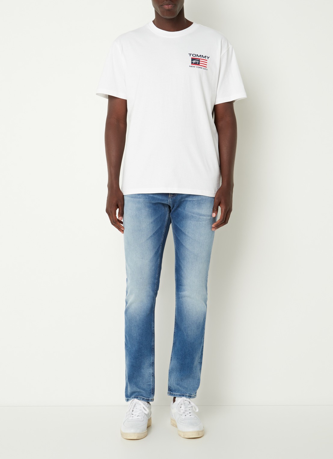 Tommy Hilfiger Scanton slim fit jeans met medium wassing - voorkant 2 blauw
