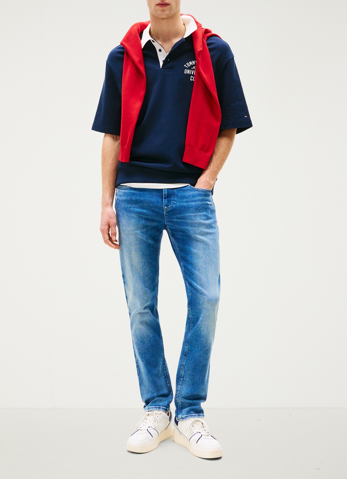 Tommy Hilfiger Scanton slim fit jeans met medium wassing - voorkant 3 indigo