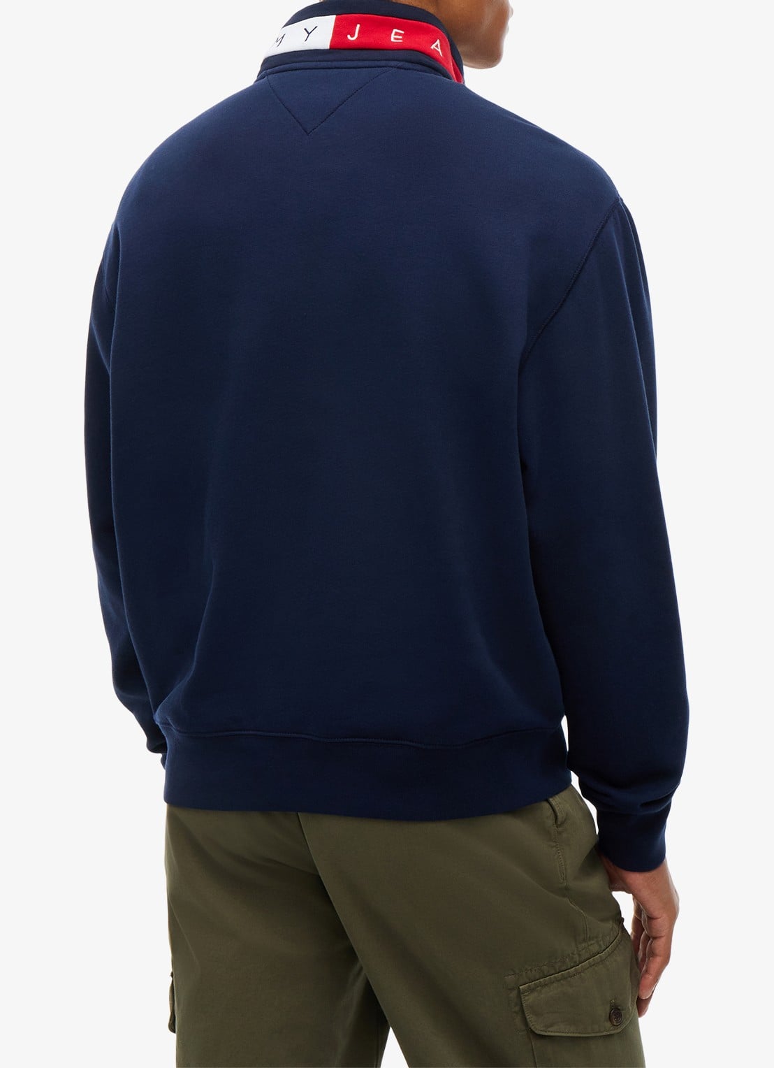 Tommy Hilfiger Schipperstrui met halve rits - achterkant 3 donkerblauw