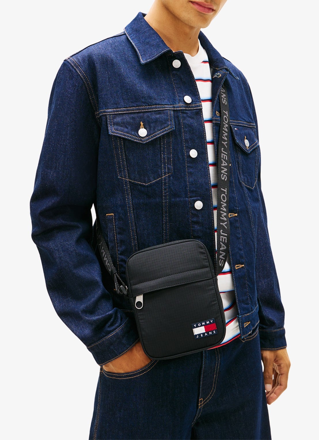 Tommy Hilfiger Schoudertas met logo - detail 2 diepzwart