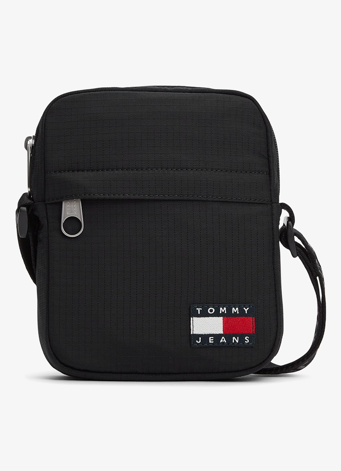 Tommy Hilfiger Schoudertas met logo - voorkant diepzwart