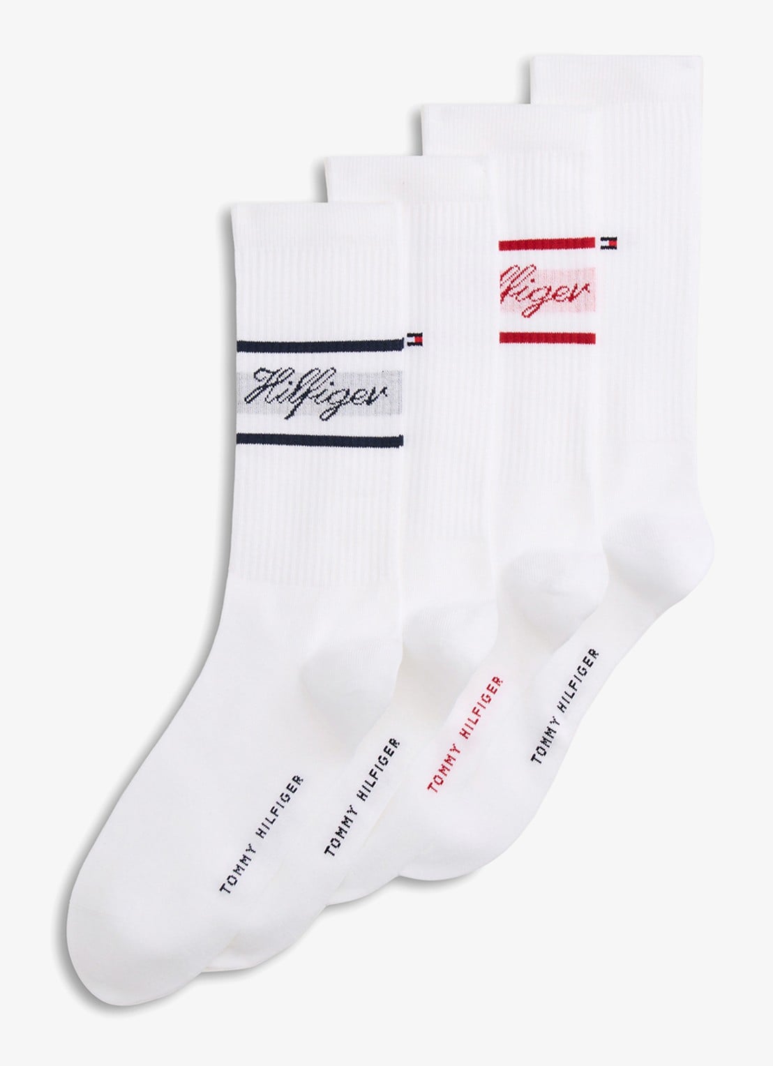 Tommy Hilfiger Set van sokken met logo 4-delig - voorkant wit